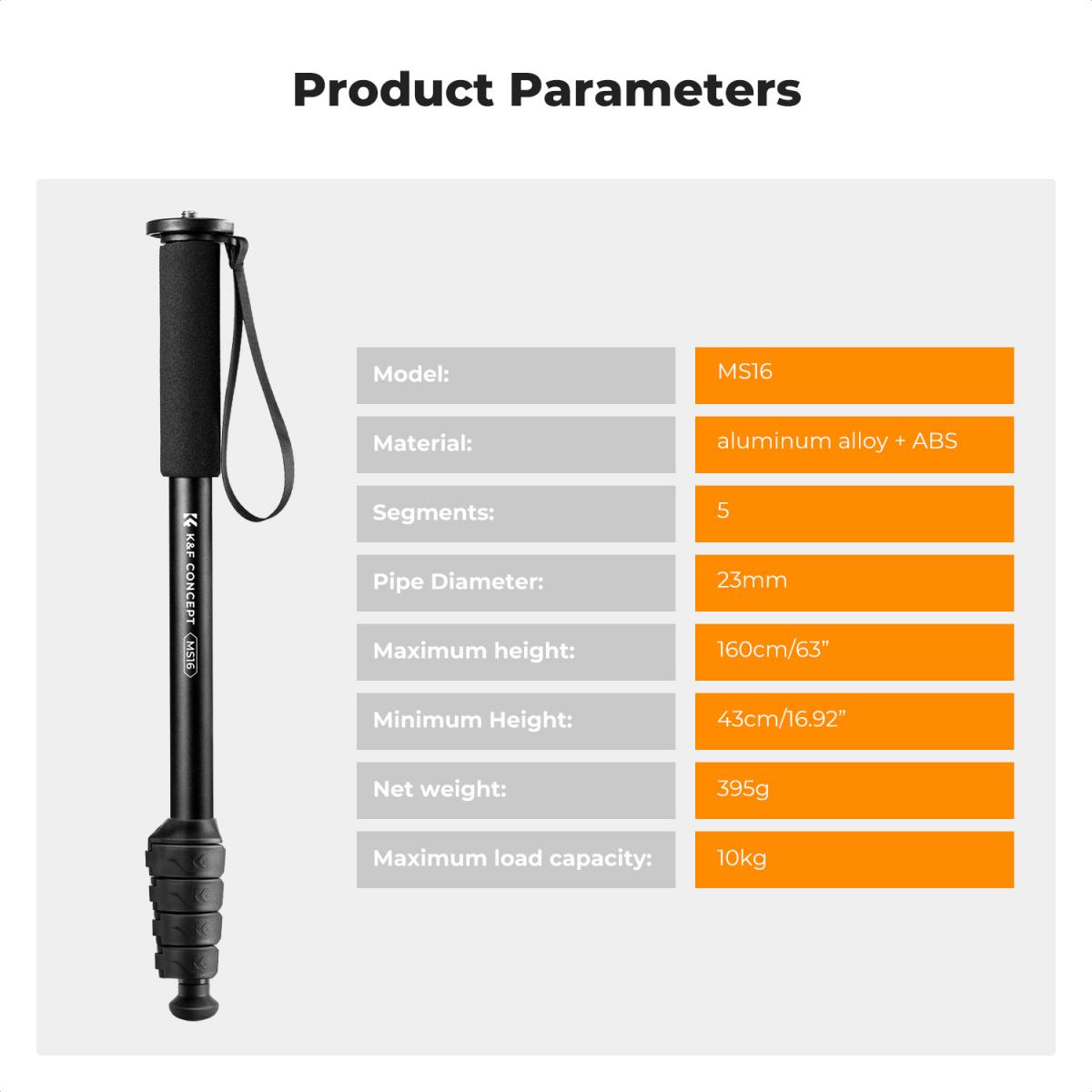 Monopod K&F Concept de 5 secciones