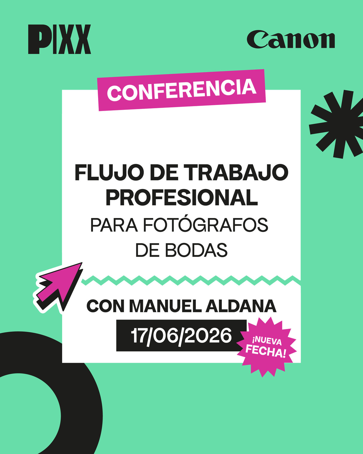 Flujo de trabajo profesional para fotógrafos de bodas con Manuel Aldana (Conferencia virtual)