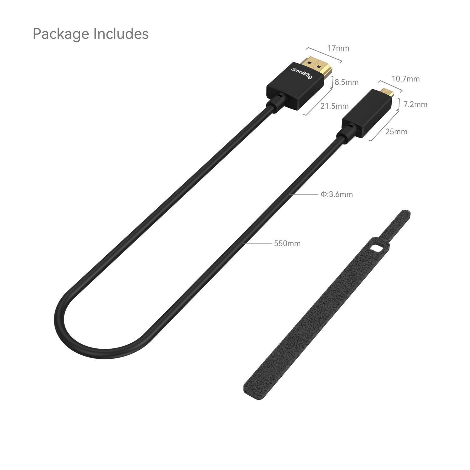 Cable de datos HDMI 4K ultradelgado - Tipo D a A